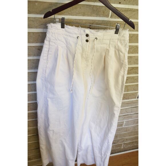 Every High Waisted Ivory White Denim Snap wide leg barrel jeans demin 14 - Picture 1 of 13